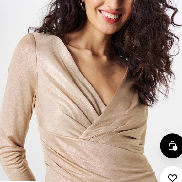 Lauren Ralph Lauren Glendon Silver Cocktail Dress Size 2 - Picture 8 of 10